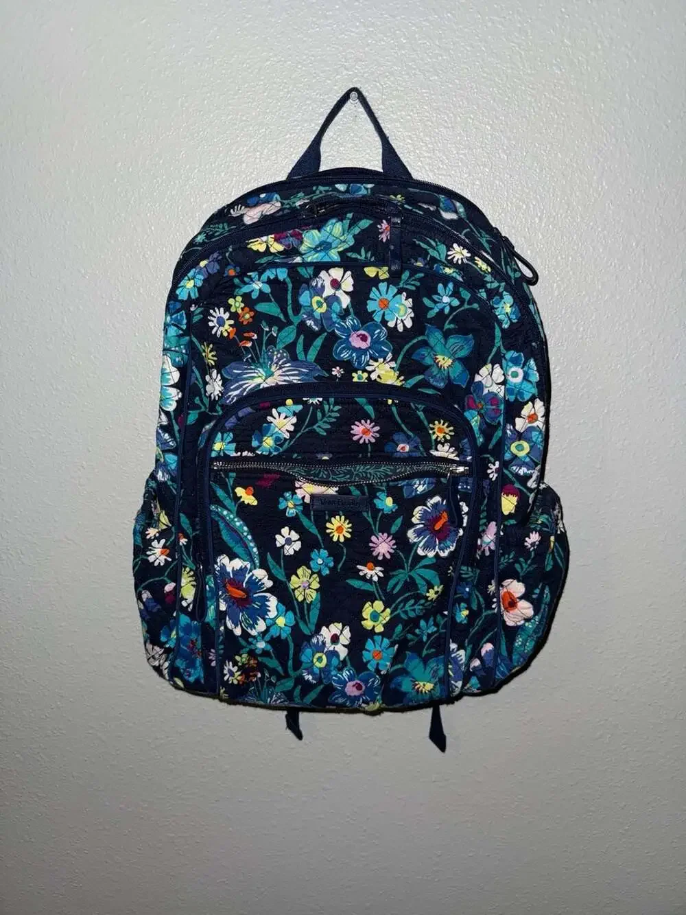 Vera Bradley Quilted Campus Backpack in Moonlight Garden Floral Pattern